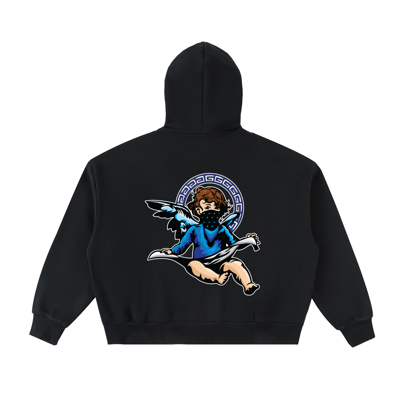 Angels Got My Back Full-Zip Boxy Hoodie