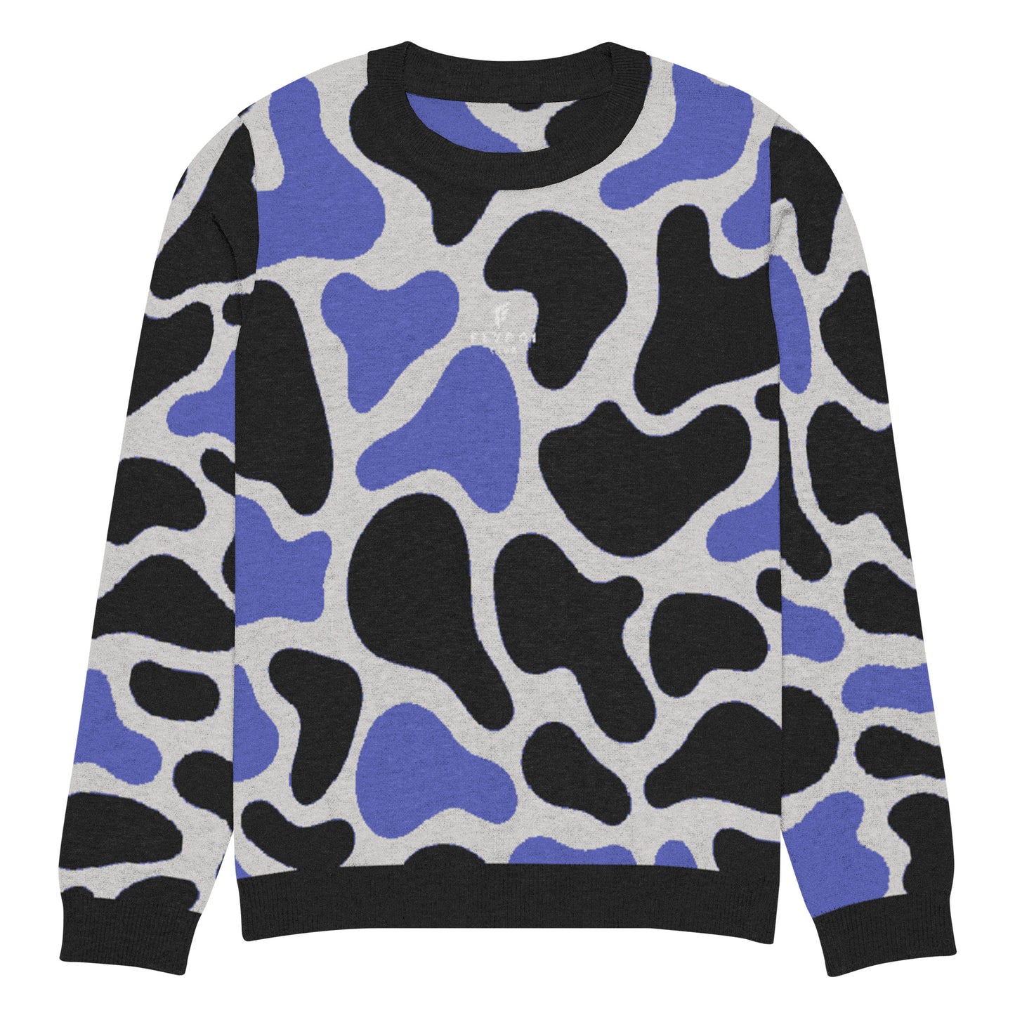 Blue Camo Knitted crew neck sweater