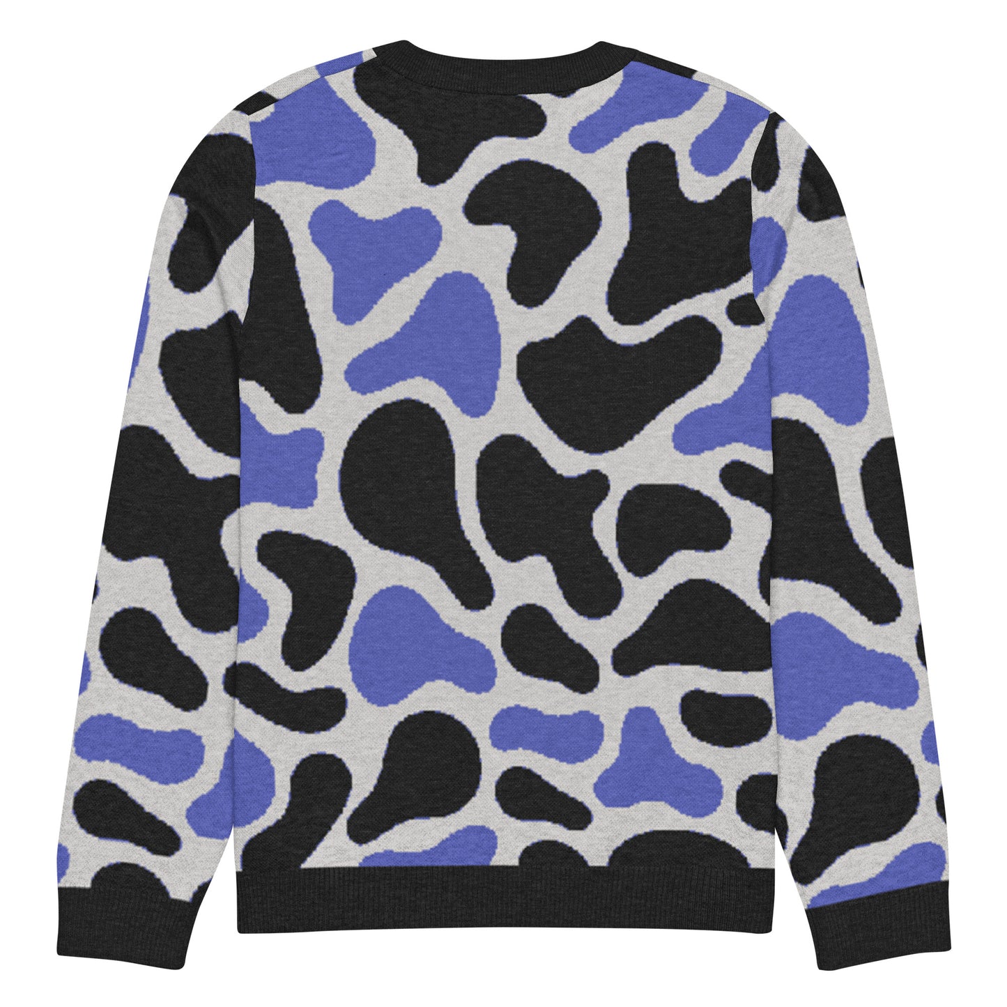 Blue Camo Knitted crew neck sweater