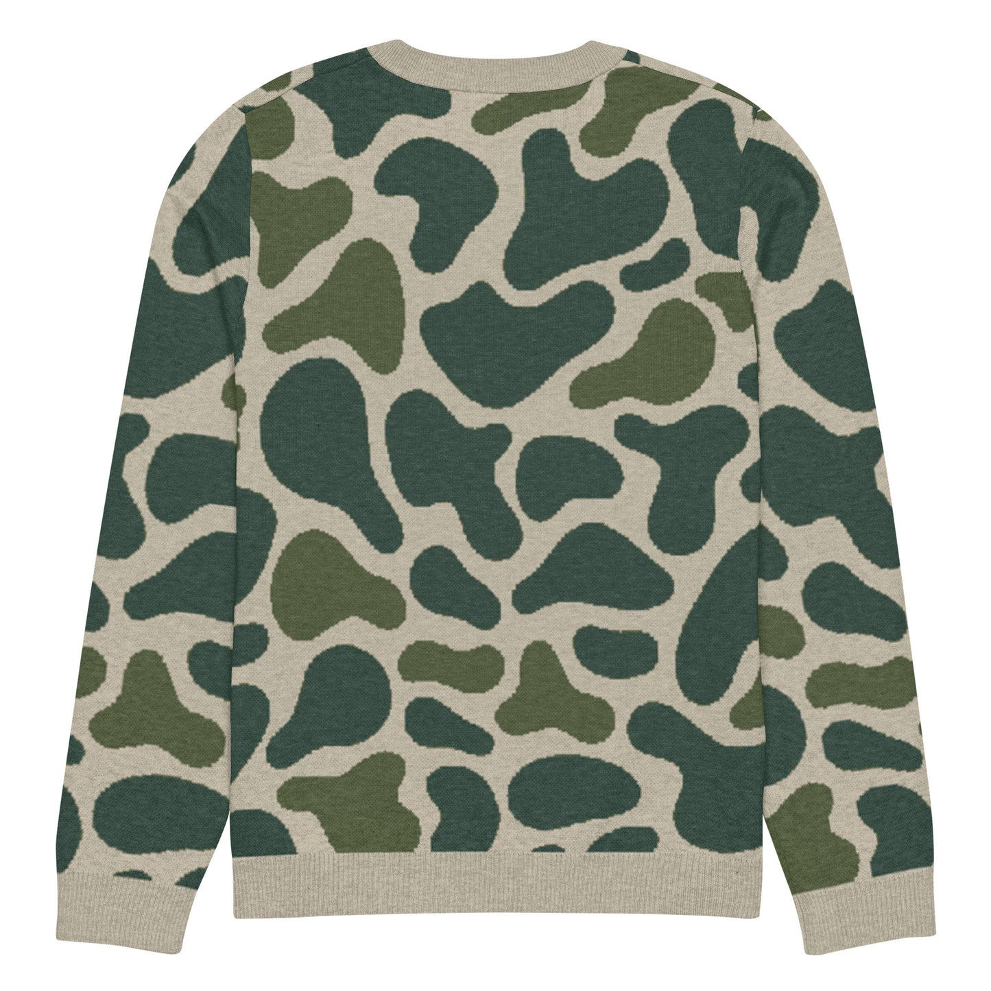 Green Camo Knitted crew neck sweater