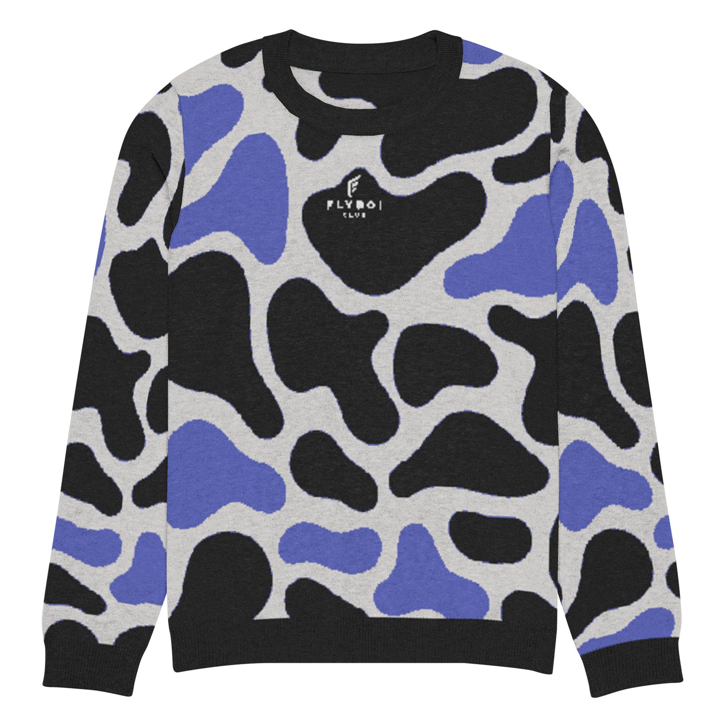 Blue Camo Knitted crew neck sweater