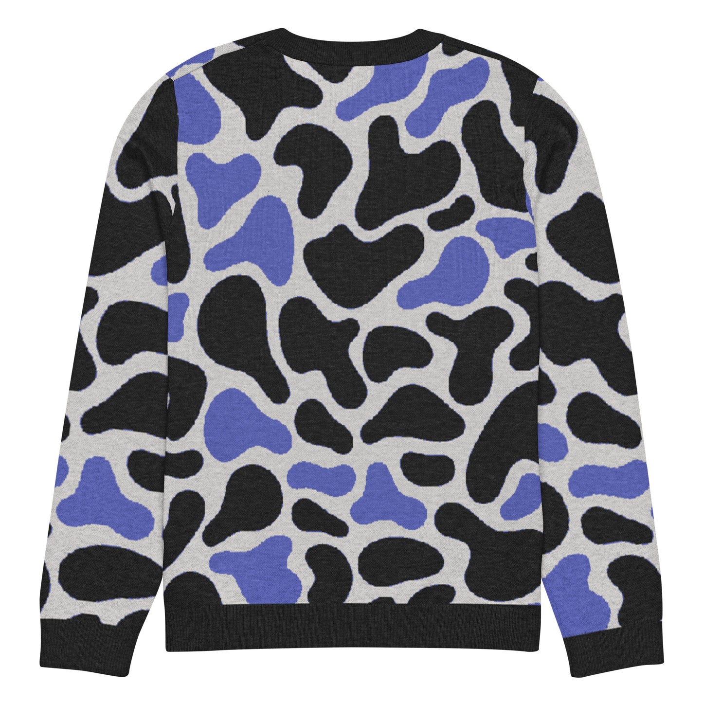 Blue Camo Knitted crew neck sweater