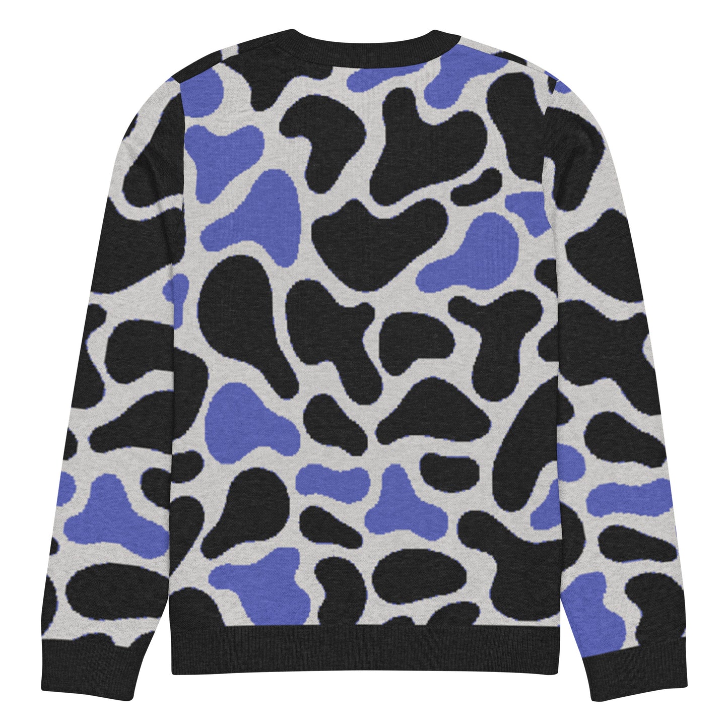 Blue Camo Knitted crew neck sweater