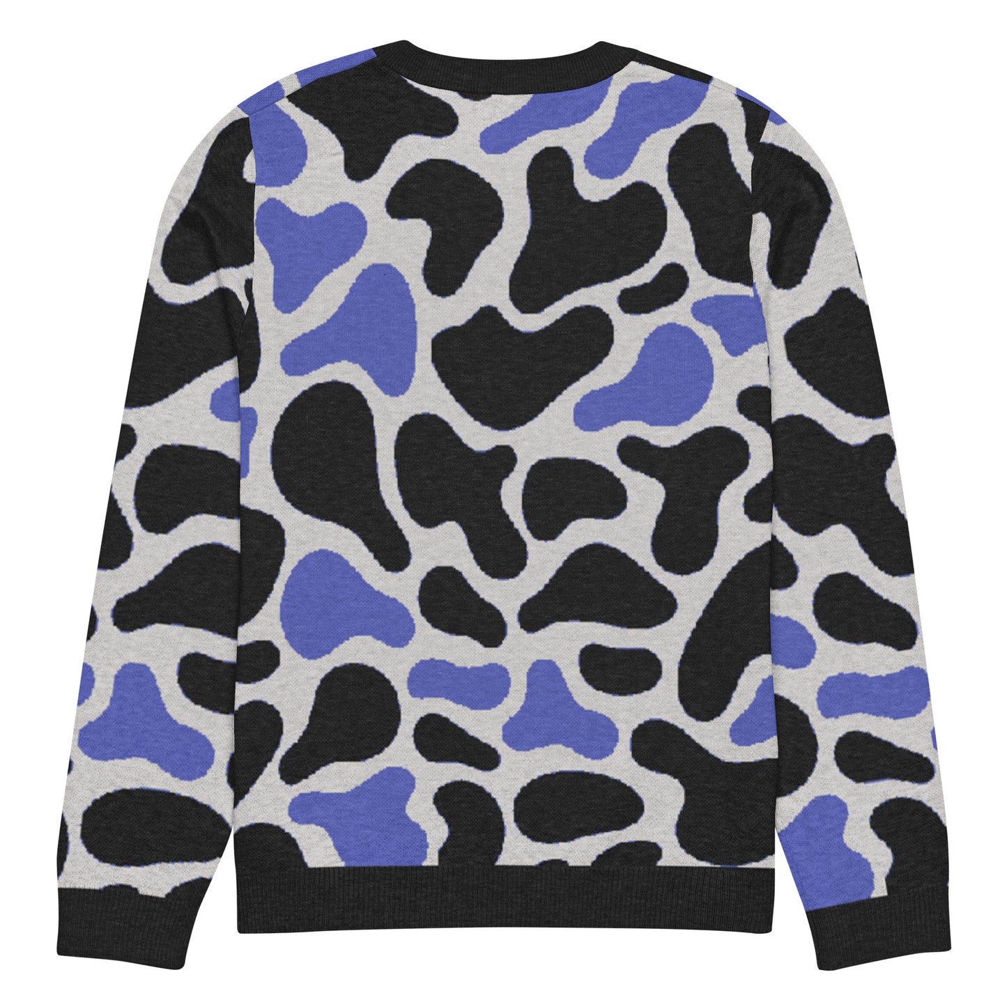 Blue Camo Knitted crew neck sweater