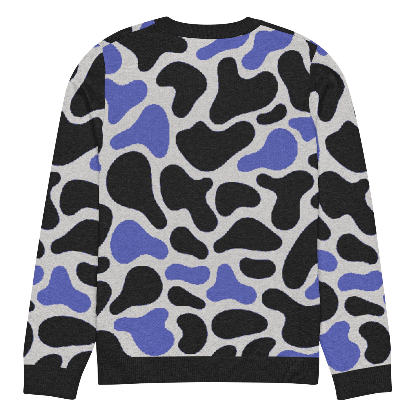 Blue Camo Knitted crew neck sweater