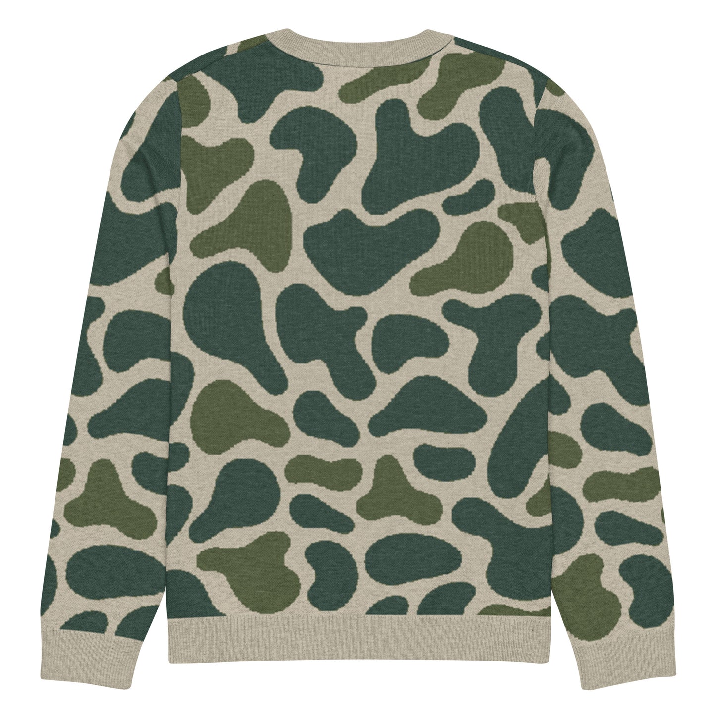Green Camo Knitted crew neck sweater