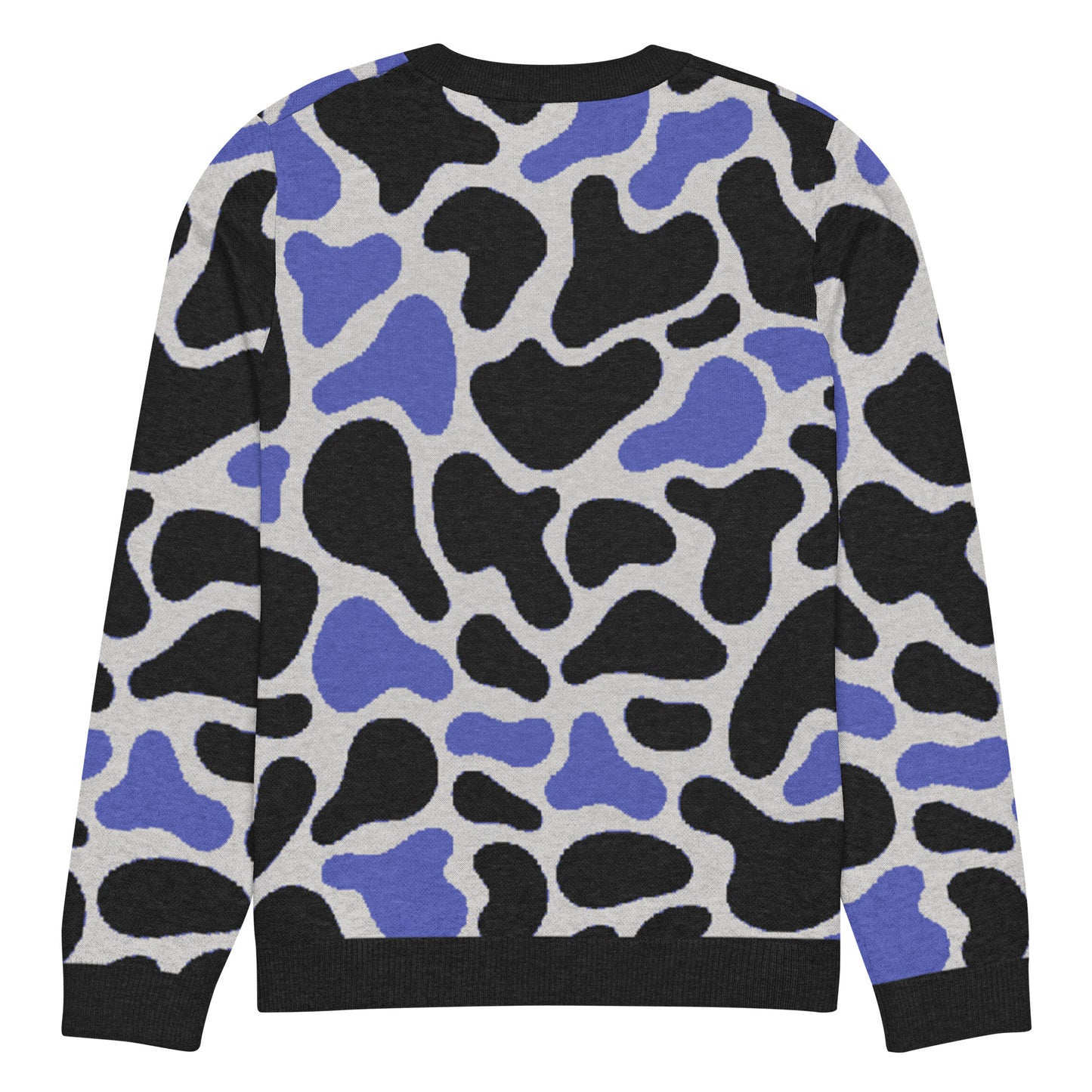Blue Camo Knitted crew neck sweater