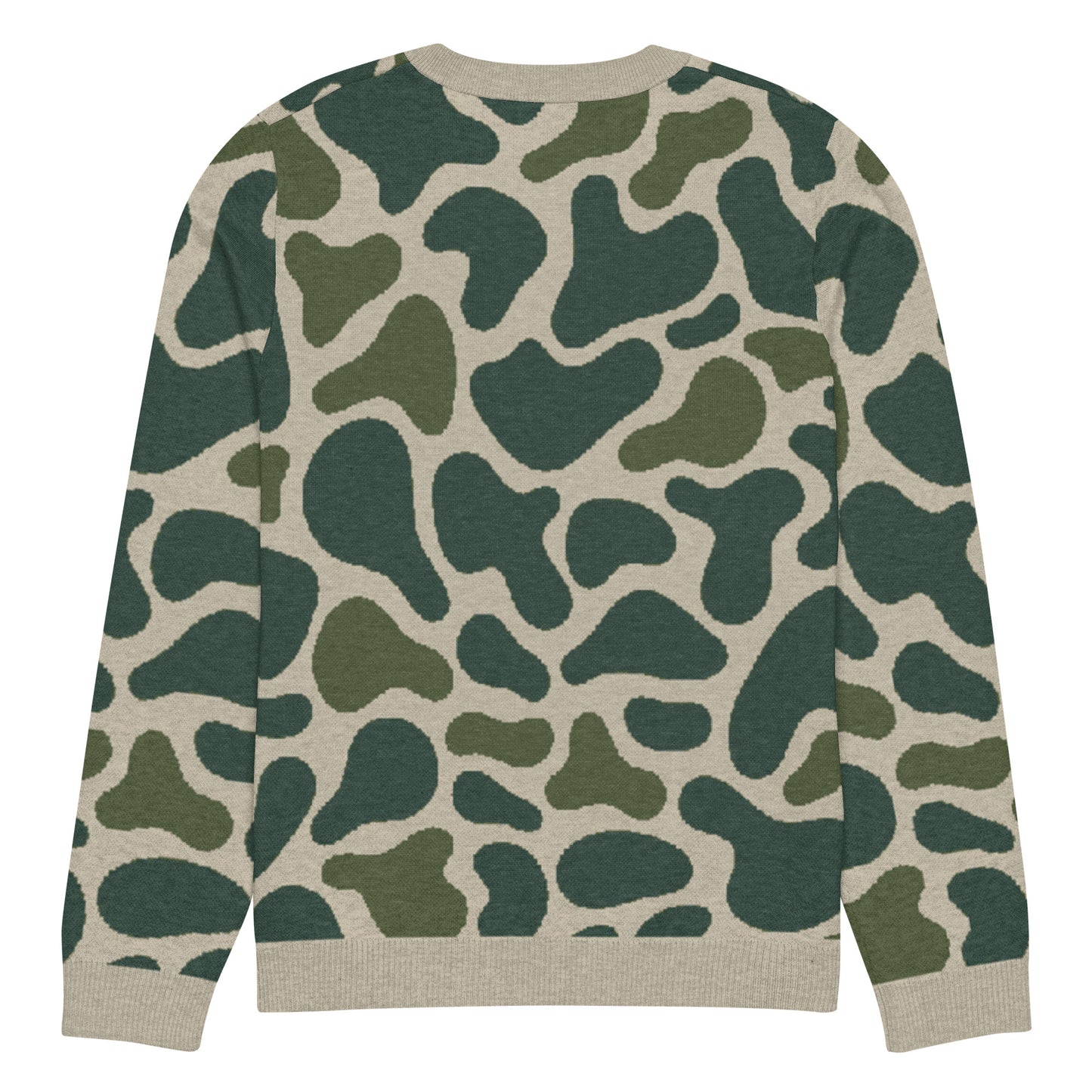 Green Camo Knitted crew neck sweater