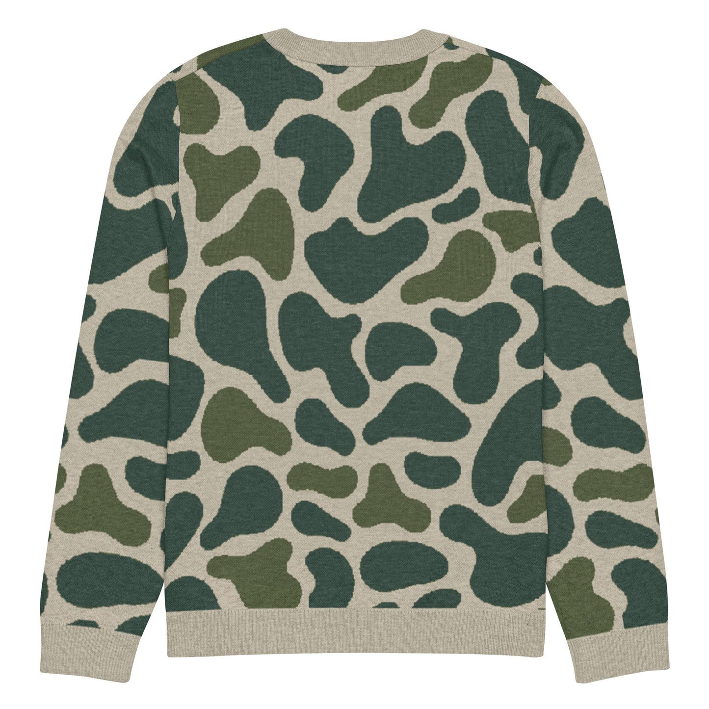 Green Camo Knitted crew neck sweater