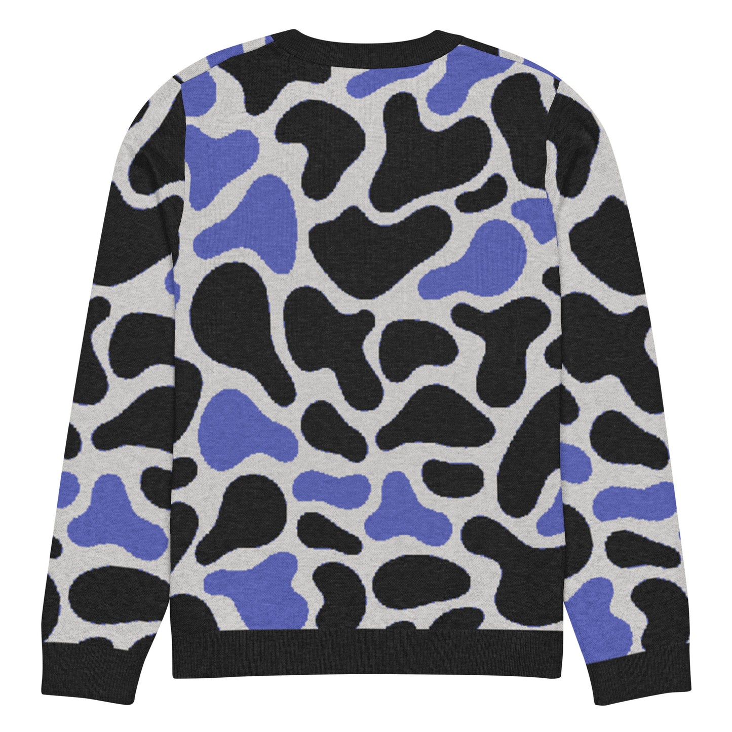 Blue Camo Knitted crew neck sweater