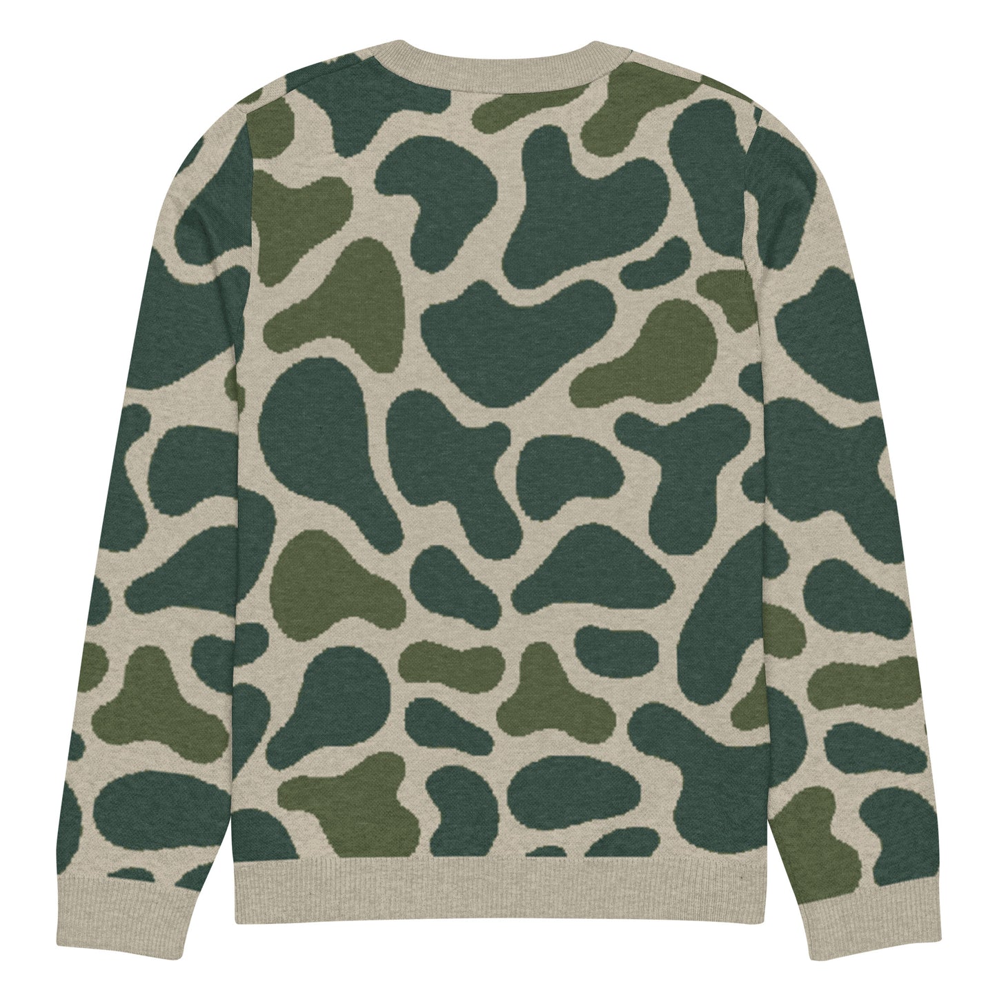 Green Camo Knitted crew neck sweater