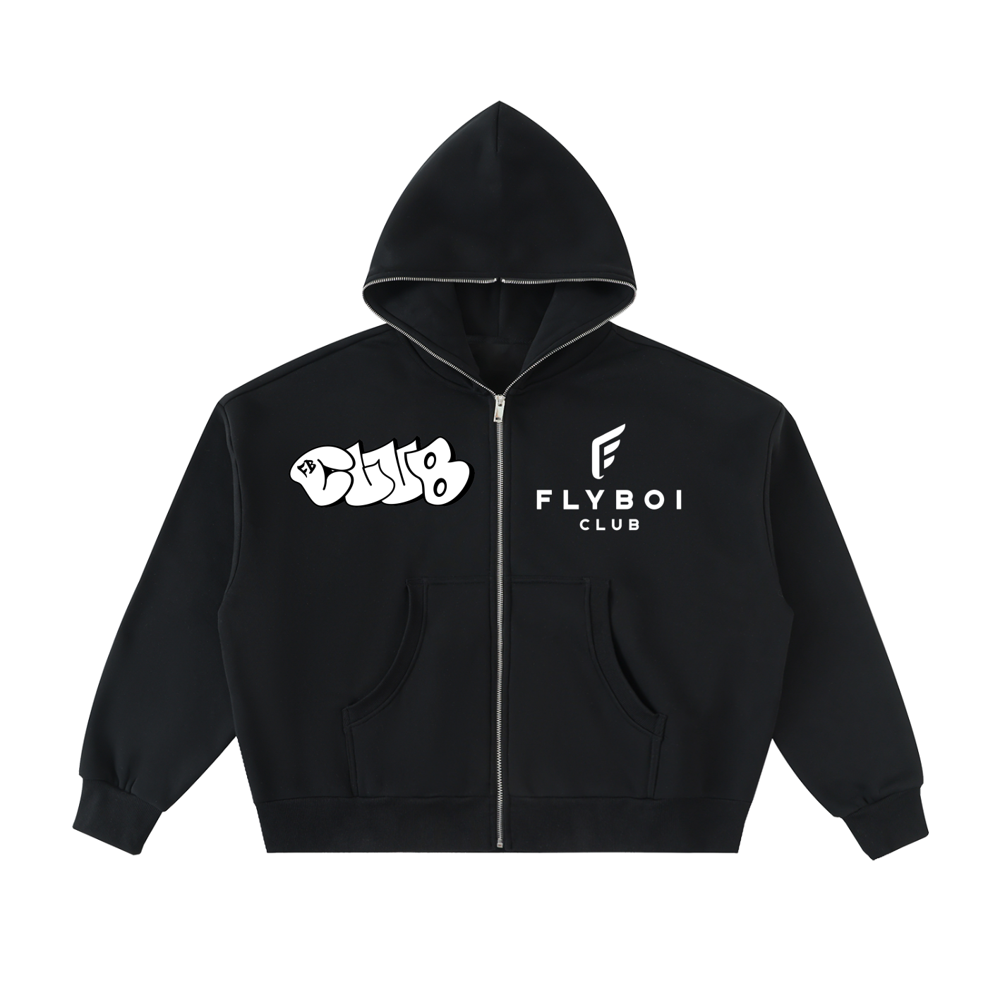 Angels Got My Back Full-Zip Boxy Hoodie