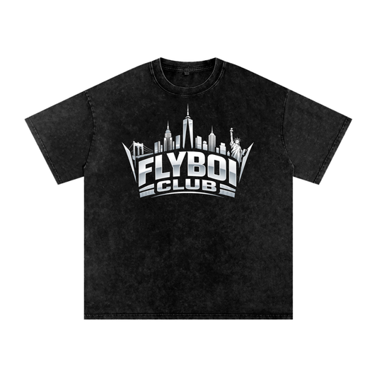 King Of The CITY Snow Washed Oversized Cotton T-Shirt