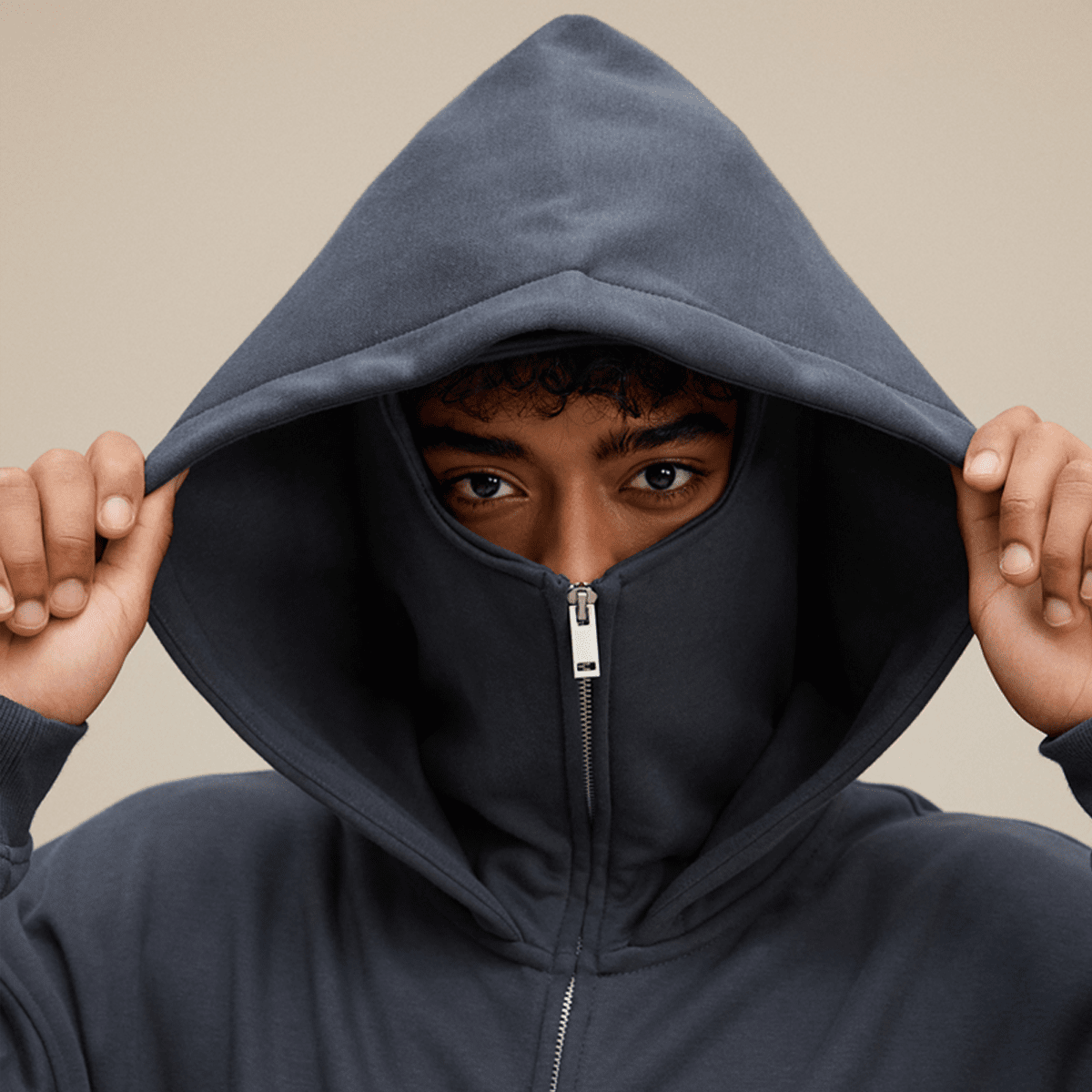 Flyboi Windproof Sports Zip-up Hoodie with Built-in Face Mask