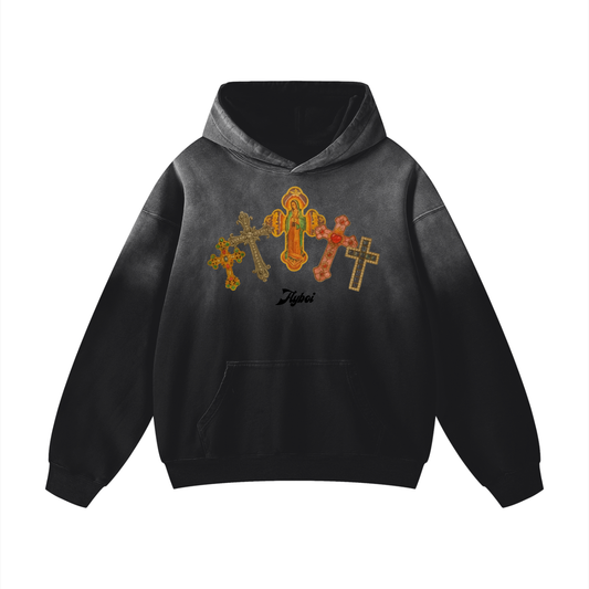 Dios Lo Bendiga Heavyweight Sunfade Oversized Hoodie