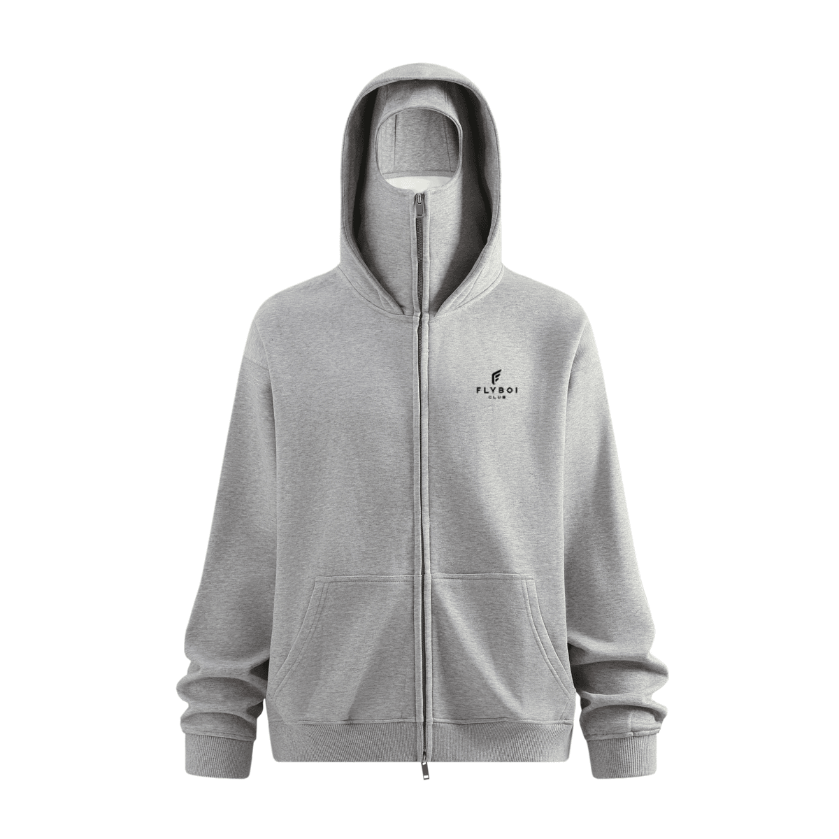 Flyboi Windproof Sports Zip-up Hoodie with Built-in Face Mask