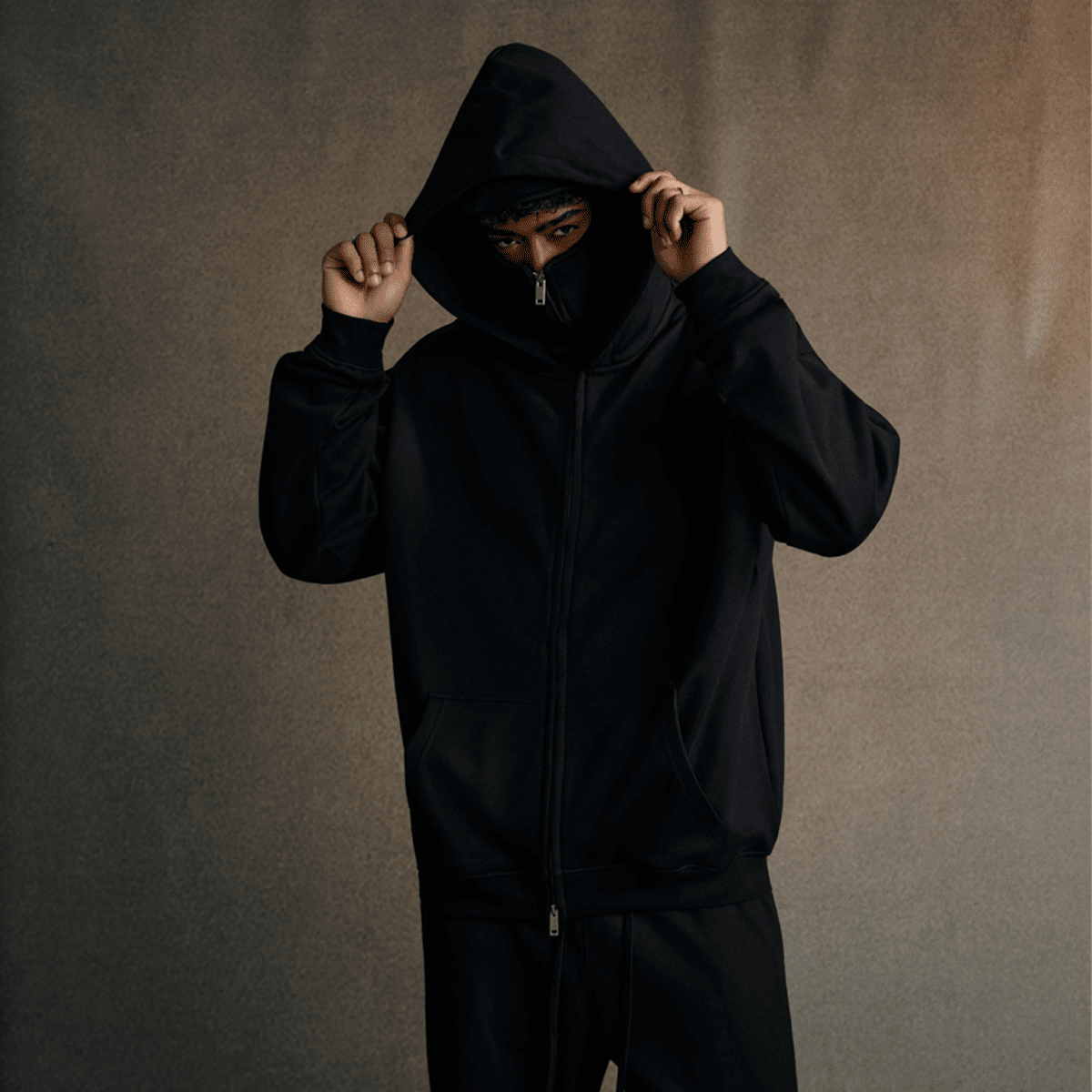 Flyboi Windproof Sports Zip-up Hoodie with Built-in Face Mask