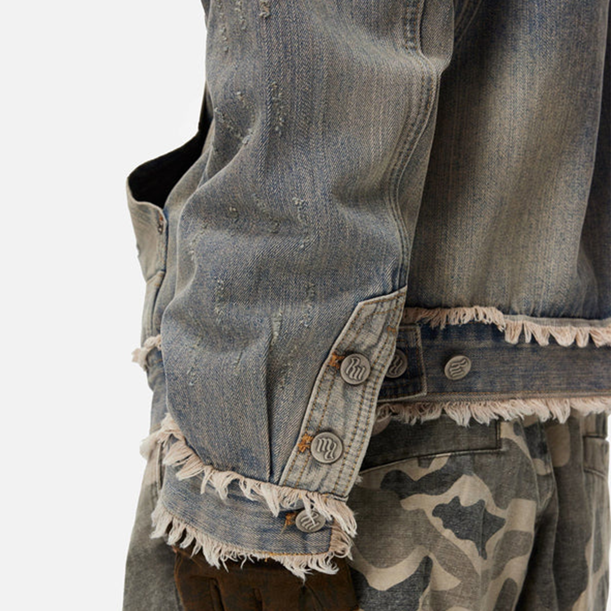 MFly Doom Washed Distressed Denim Hoodie
