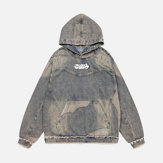 MFly Doom Washed Distressed Denim Hoodie