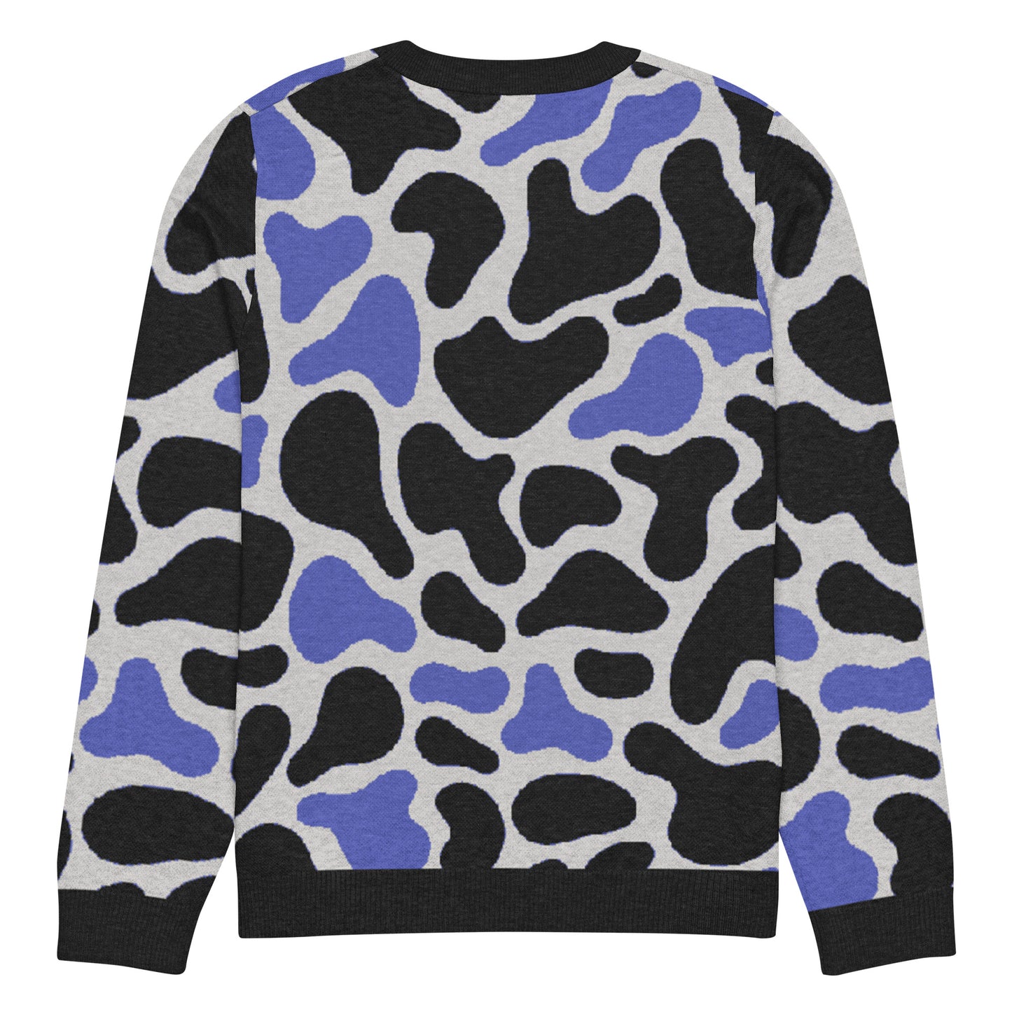 Blue Camo Knitted crew neck sweater