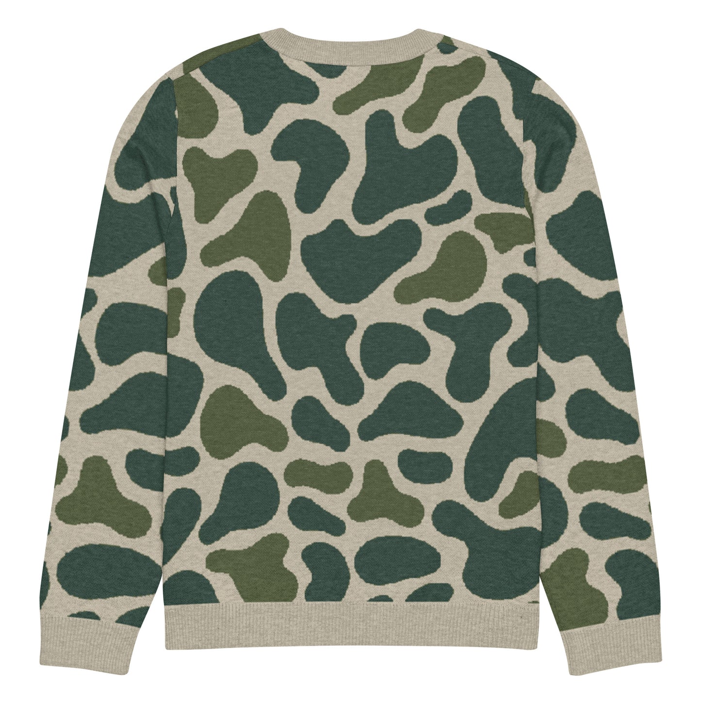 Green Camo Knitted crew neck sweater
