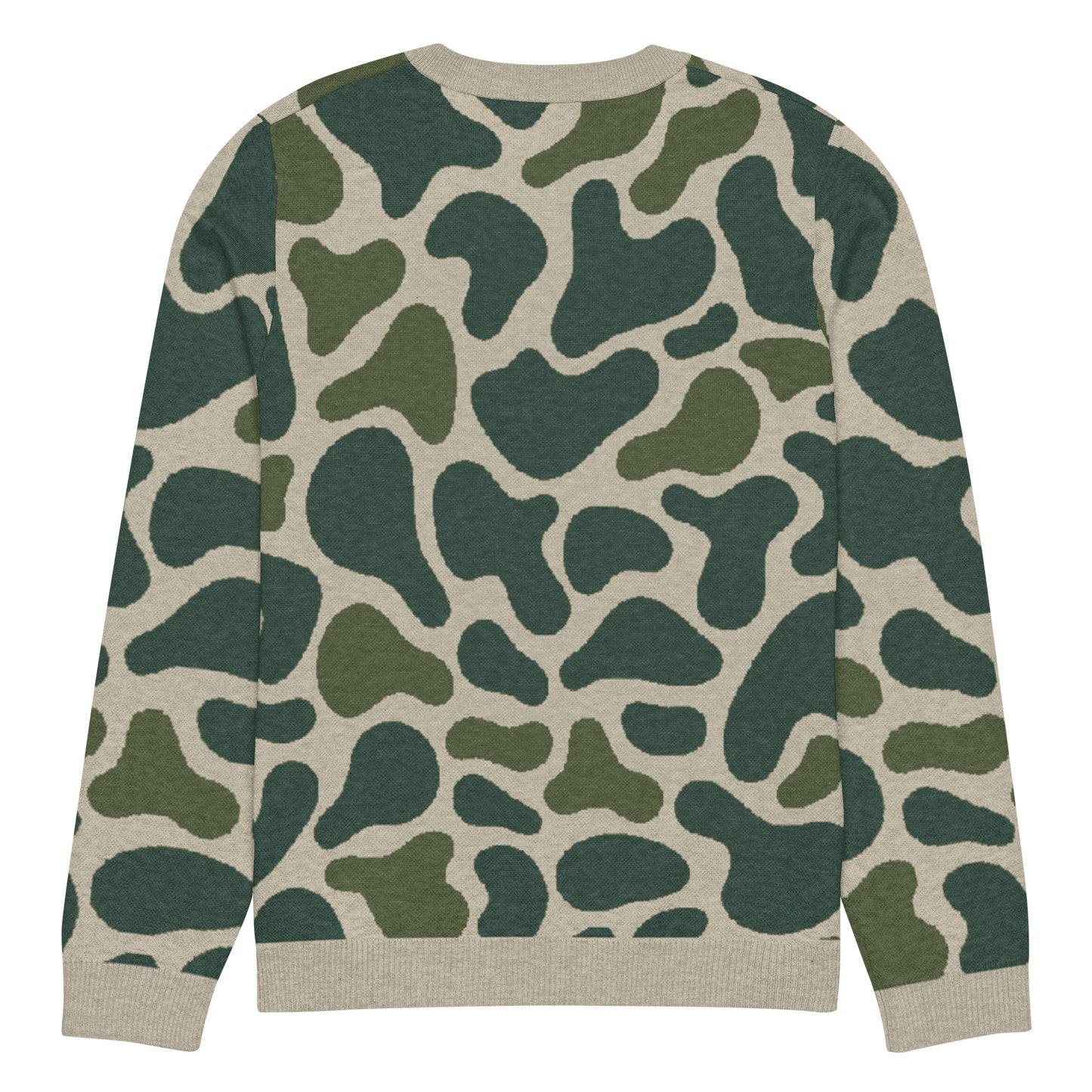 Green Camo Knitted crew neck sweater