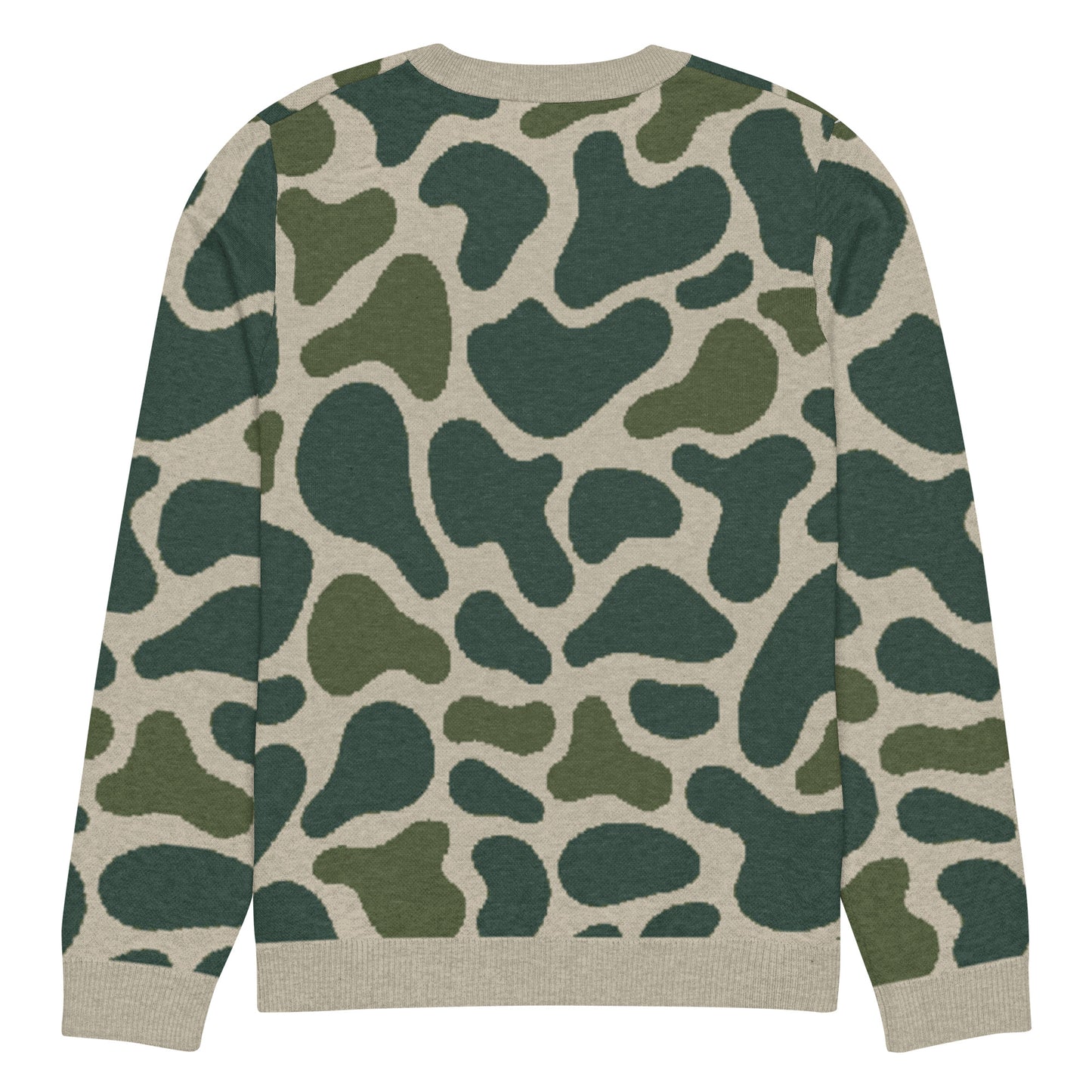Green Camo Knitted crew neck sweater