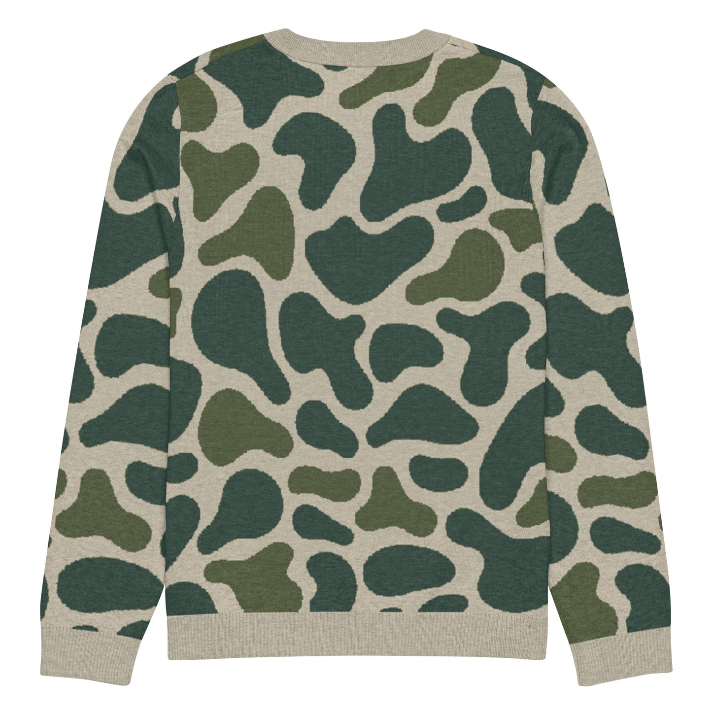 Green Camo Knitted crew neck sweater