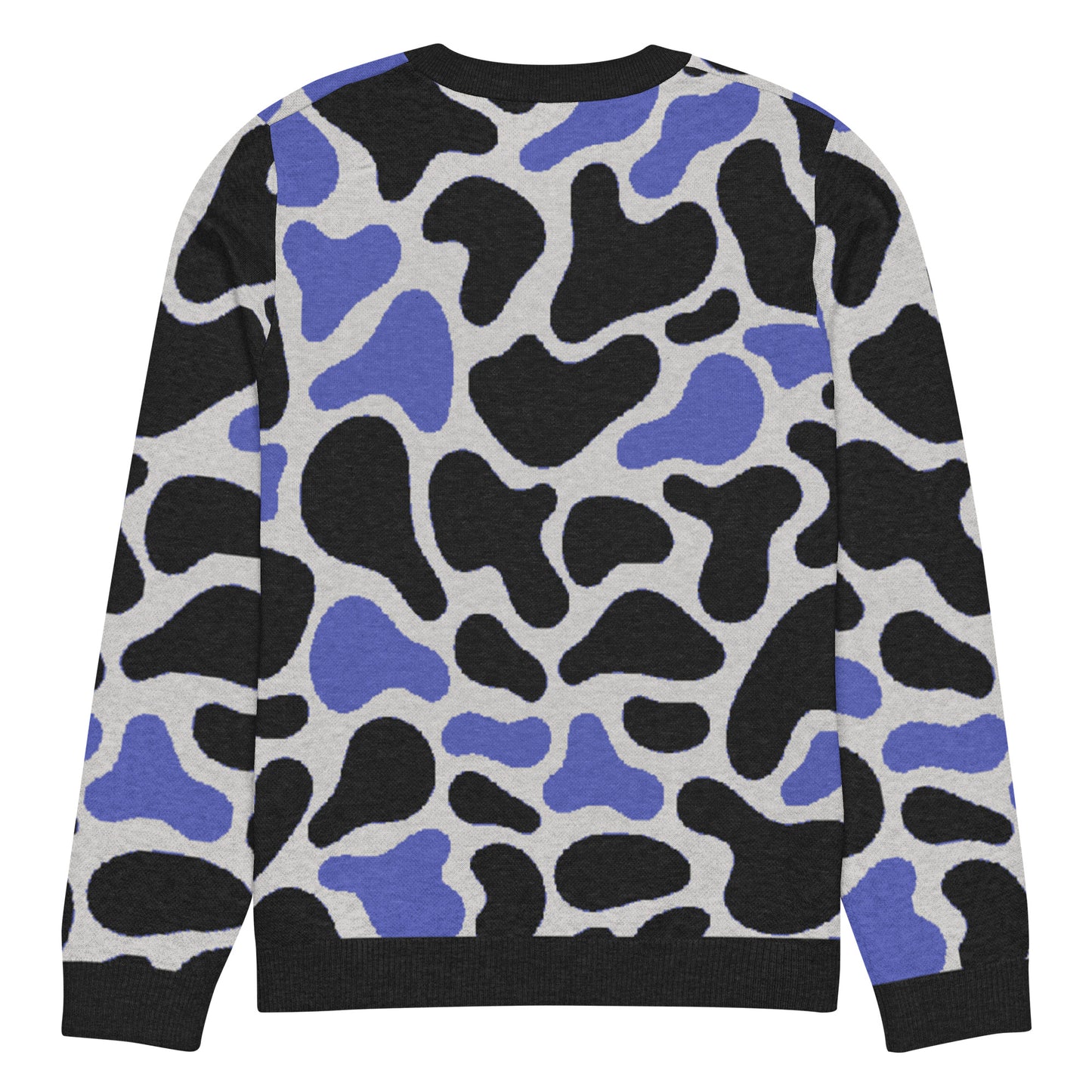 Blue Camo Knitted crew neck sweater