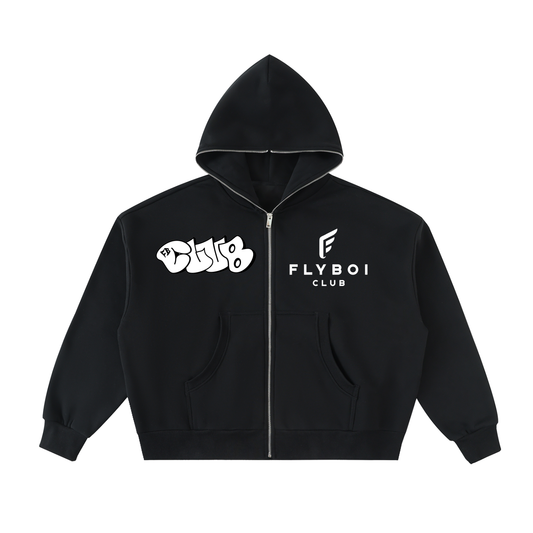 Angels Got My Back Full-Zip Boxy Hoodie