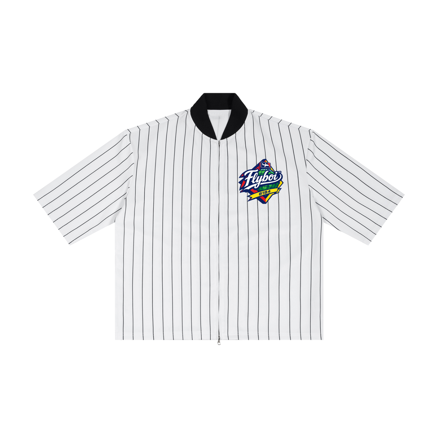 Stadium Striped Full-Zip Baseball Jersey